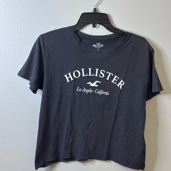 Hollister‎ Women Logo Gray crop Top size Small - Picture 2 of 6